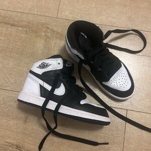 Like new Nike Air Jordan kids 10.5 C black white